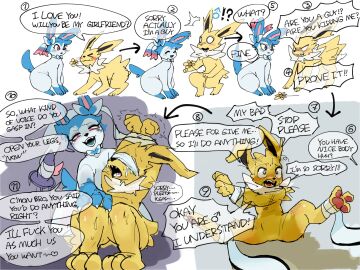 4:3 accidentally_gay begging begging_for_mercy blush bodily_fluids bondage bound claws cross-popping_vein crying dialogue digital_media_(artwork) dildo dirty_talk duo ears_down eeveelution english_text explicitly_stated_nonconsent flower fur generation_1_pokemon generation_6_pokemon hi_res humiliation imminent_rape imminent_sex intimidation jolteon male male/male male_jolteon male_sylveon netchy_boo nintendo open_mouth pivoted_ears plant pokemon pokemon_(species) pokemon_only scared sex_toy shiny_pokemon simple_background smile struggling surprise surprised_expression sylveon tears text yellow_flower