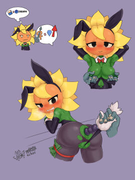 2024 absurd_res ackee anal anal_beads anal_insertion black_clothing black_eyes blush bodily_fluids breast_grab breast_squish breasts bunny_costume clothing colored costume digital_media_(artwork) electronic_arts elemental_creature elemental_humanoid fake_ears fake_rabbit_ears fake_rabbit_tail fake_tail female flora_fauna flower flower_creature green_body hi_res humanoid lactating lactation nipple_fetish nipple_pinch nipple_play orange_face petals pinch plant plant_hair plant_humanoid plants_vs_zombies plants_vs_zombies:_heroes popcap_games pseudo_hair sex_toy signature solar_flare_(pvz) sunflower_(pvz) tail_plug undead yellow_petals zombie zombie_(pvz)