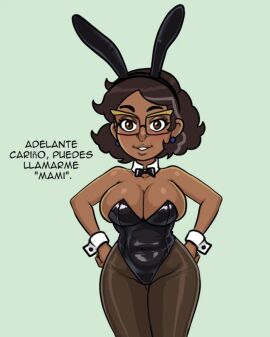 1girls aaaninja big_breasts breasts bunnysuit camila_noceda clothed clothes clothing disney disney_channel female female_only glasses latina latina_female latina_milf milf spanish_text the_owl_house