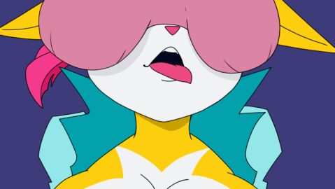 animated anthro balls balls_lick balls_on_head big_breasts breasts clothed clothing digital_media_(artwork) domestic_cat duo felid feline felis female genitals hair jimthedog licking male male/female mammal monique_pussycat oral pink_hair sex short_playtime simple_background smile super_fuck_friends teeth these_aren't_my_glasses tongue tongue_out