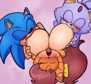absurd_res anthro big_breasts bisexual blaze_the_cat blue_body blue_fur blush breast_grab breast_play breast_squish breast_suck breastfeeding breasts brown_hair clothing domestic_cat double_breastfeeding eulipotyphlan felid feline felis female fur gloves group group_sex hair hand_on_breast handwear hedgehog hi_res huge_breasts male male/female mammal manx moan nude polyamory purple_body purple_fur sega sex smile sonic_the_hedgehog sonic_the_hedgehog_(series) sonic_x-treme squish sucking threesome tiara_boobowski trio xao_art