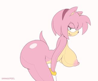 1girls 2d 2d_animation amy_rose animated anthro artist_name ass ass_focus big_ass big_breasts bottom_heavy bottom_heavy_female bracelet breasts completely_nude_female eyelashes female female_anthro female_only gif green_eyes hairband horny_female huge_ass jiggling_ass jiggling_breasts looking_at_viewer nipples orange-peel pink_body simple_background smile solo sonic_(series) white_background