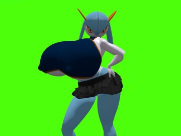 3d 3d_(artwork) alizora angry anthro anthro_pokemon anthropomorphic big_breasts breasts clothes cranky female female_pokemon gigantic_breasts green_screen greenscreen grouchy grumpy joanna_(alizora) kirlia mad no_nipples one_hand_on_hip pokegal pokegirl pokegirl_as_pokemon pokemon pokemon_(species) pokemorph sexy sexy_pokemon sexy_pose shiny_pokemon skirt