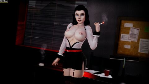 3d bioshock bioshock_infinite breasts burial_at_sea busty elizabeth_comstock elizabeth_comstock_(burial_at_sea) female female_focus female_only hourglass_figure makeup nic_otine pinup pinup_pose tagme wide_hips