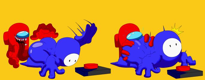 2024 2boys among_us anal analingus anilingus ass ass_grab big_ass big_butt blue_body blue_butt butt_grab button crewmate_(among_us) crossover death_battle duo fall_guy fall_guys gay half-closed_eyes hand_on_ass hand_on_butt humanoid humanoid_on_humanoid imminent_anal imminent_oral imminent_rimming impostor_(among_us) innersloth long_tongue male male/male male_only narrowed_eyes non-human non-human_only open_mouth open_smile oral red_(among_us) red_body red_button rimjob rimming sex sharp_teeth simple_background smile softcream teeth tongue tongue_out toony yaoi yellow_background