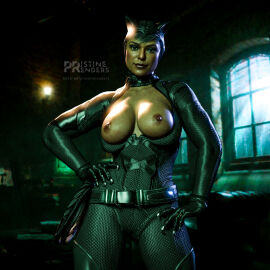 1girls 3d batman_(series) big_breasts breasts catwoman catwoman_(injustice) dc dc_comics female injustice_2 nipples pristinerenders selina_kyle solo solo_female