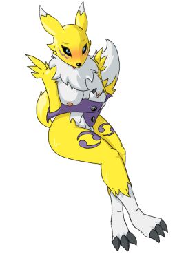 2023 anthro bandai_namco black_sclera blue_eyes blush breast_grab breasts canid canine claws digimon digimon_(species) eye_markings eyelashes female finger_claws finger_fuck fingering fingering_self fox hand_on_breast huydacanid markings masturbation neck_tuft pussy renamon simple_background sitting solo thick_thighs toe_claws tongue tongue_out tuft vaginal_penetration white_background yellow_body