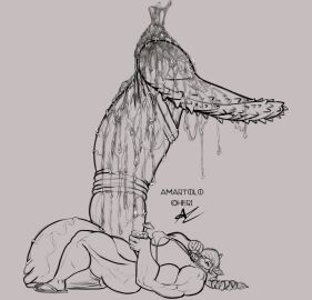 amartolocheri anthro balls barbed_glans bikini_top breasts deer diana_(icysaitex) drink exaggerated_anatomy excessive_precum flip_flops futanari glasses hyper_balls hyper_breasts hyper_glans hyper_penis intersex large_balls large_breasts large_penis large_thighs looking_at_viewer lying_on_back monochrome muscular muscular_intersex penis precum sandals signature text