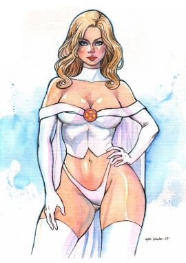 blonde_female blonde_hair blue_eyes ed_benes_studio emma_frost female hellfire_club marc_holanda marvel marvel_comics white_queen x-men