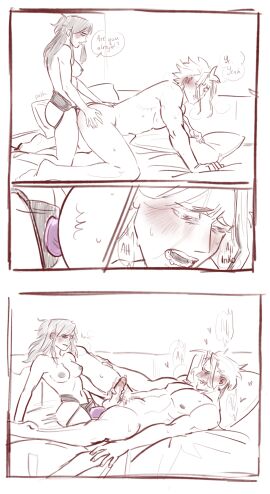 1boy 1girls all_fours all_might anal anal_sex ass_blush big_penis biting_lip blush boku_no_hero_academia breasts close-up closed_eyes comic completely_nude dildo ear_blush english_text female female_penetrating female_penetrating_male full-face_blush gay gentle_femdom green_hair half-closed_eyes hand_on_thigh handjob handjob_while_penetrating heart highres ijessbest inko_midoriya kneeling large_penis looking_at_another looking_at_partner male male_penetrated male_pubic_hair monochrome motion_lines muscular muscular_male my_hero_academia nipples nude pegging penis penis_grab pubic_hair pubic_hair_peek sex size_difference strap-on strapon sweat tied_hair toshinori_yagi white_background