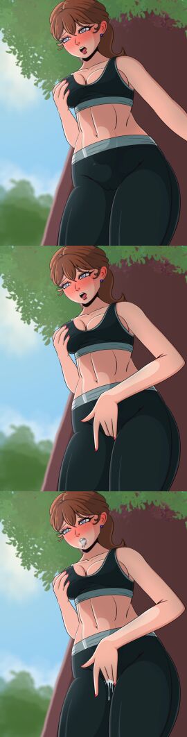 ahe_gao exhibitionist female heart_eyes horny_female in_public leggings masturbation no_nut_november shadowmm2 sports_outfit squirting