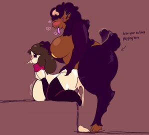 ambiguous_gender anthro ass big_breasts big_penis bodily_fluids bovid bovine breasts cherlu_(xenolith0) clothing cum cum_inside demon digital_media_(artwork) duo erection european_mythology female fur futanari genital_fluids genitals greek_mythology hair horn humanoid inflation intersex looking_at_another mammal minotaur muscular mythology nipples nude open_mouth penetration penile penis sex simple_background smile succubus tail text xenolith0