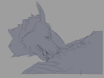 2024 absurd_res anthro canid canine cocoach3rry dawn_(cocoach3rry) duo fellatio fluffy fur genitals hatching_(art) hi_res horn hybrid licking male male/male mammal myles_(cocoach3rry) nails nude open_mouth oral penile penis pubes sex shaded simple_background teeth tongue tuft tufted_ears unusual_anatomy unusual_genitalia unusual_penis