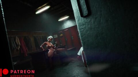 1futa ashe_(overwatch) big_areola big_balls big_breasts big_penis blender blowjob blowjob_face female female_masturbation futa_masturbation futa_with_female futanari gag godwentnorth illari_(overwatch) longer_than_30_seconds overwatch peeping sloppy_blowjob sound sweat tagme video watermark