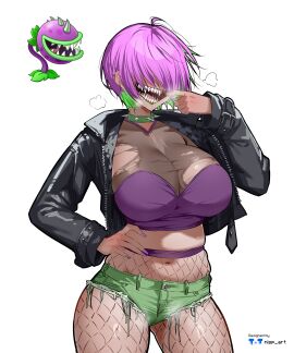1girls ass breasts chomper_(pvz) eyes_covered female flora_fauna human humanized nisp_art plant plant_girl plant_humanoid plantie plants_vs._zombies plants_vs_zombies popcap_games pussy sharp_teeth