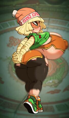 arms_(game) beanie blonde_hair domino_mask expansion female jellot min_min short_hair suxowell tagme video