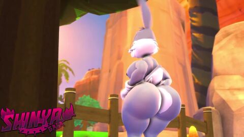 1boy 3d animated anthro ass ass_expansion big_ass bubble_butt bugs_bunny carrot dat_ass fat_ass furry furry_only huge_ass jiggle jiggling_ass lagomorph large_ass male male_only massive_ass nude nude_male outdoors rabbit shinyagaia solo tail thick_ass thick_thighs video warner_brothers wide_hips