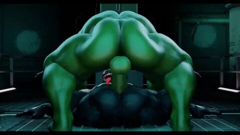 anal anal_sex animated bara gay green_skin hulk male male_only marvel marvel_comics muscular muscular_male no_sound rough_sex symbiote tagme venom_(marvel) video volt10000
