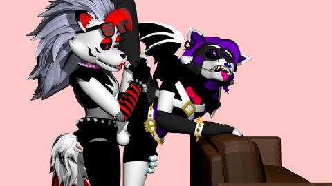 3d ambiguous_gender animal_humanoid anonymous_artist anthro canid canid_humanoid canine canine_humanoid clothing dragon duo five_nights_at_freddy's five_nights_at_freddy's:_security_breach humanoid laryx mammal mammal_humanoid mythological_creature mythological_scalie mythology roxanne_wolf scalie scottgames shirt steel_wool_studios topwear wolf_humanoid