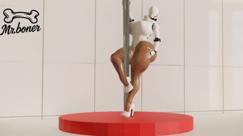 big_ass big_breasts breasts droid female haydee haydee_(game) huge_ass huge_breasts mr.boner pole pole_dancing robot thick_thighs thighs