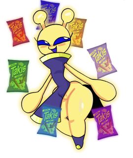 1girls alien alien_girl antennae chinese_clothes female lunabella_(mschaox6) mschaox6 oc original original_character shiny_skin simple_background super_form takis thick_thighs voluptuous voluptuous_female white_background wide_hips