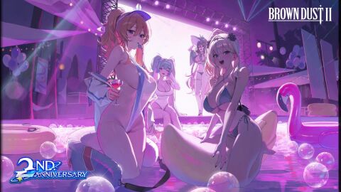 6+girls animated bikini brown_dust_(series) brown_dust_2 goblin_slayer hot_spring huge_ass large_breasts leggings liberta_(brown_dust_2) official_art panties ripped_clothing swimsuit tagme tight_clothing ventana_(brown_dust) video video_games