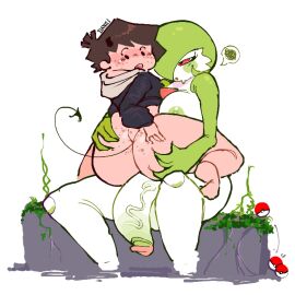 1boy 1femboy 1futa ass back back_view balls big_breasts big_penis breasts circumcised dani_(danielito) danielito duo femboy freckles freckles_on_ass freckles_on_face futa_gardevoir futa_is_bigger futa_on_femboy futa_on_male futanari gardevoir grabbing_ass hand_on_ass hand_on_butt huge_ass huge_balls huge_cock humanoid humanoid_penis intersex light-skinned_femboy light-skinned_male light_skin looking_back male male_bottom nude original original_character penis penis_awe pokemon pokemon_(species) sitting thick_thighs wide_hips