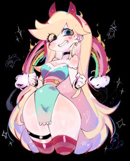 1girls aged_up aqua_dress ass ass_focus bad_anatomy bare_shoulders big_ass black_background black_choker blonde_hair blue_eyes blush blushing bracelet breasts choker cleavage clenched_hands clothed commentary_request cropped_legs disney disney_channel dress earrings eyes_visible_through_hair facial_tattoo female female_only grin hair_behind_ear hair_over_one_eye heart heart_earrings heart_tattoo highres horizontal-striped_thighhighs hourglass_figure jewelry long_hair looking_at_viewer medium_breasts rainbow red_thighhighs revealing_clothes sfw sideass simple_background smile solo sparkle star_(symbol) star_butterfly star_earrings star_vs_the_forces_of_evil striped_clothes striped_thighhighs tattoo teasing thick_thighs thigh_strap thighhighs thighs thunder_thighs usa37107692 very_long_hair wide_hips