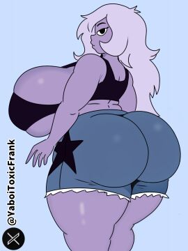 amethyst_(gem) amethyst_(steven_universe) ass back_view bbw breasts cartoon_network chubby chubby_female crystal_gem fat_ass female gem_(species) huge_ass huge_breasts self_upload steven_universe yaboitoxicfrank