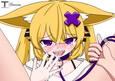 1boy 1girls blush blush_lines blushing_male collar cum_on_face female female_orgasm fox_ears gag gagged gagged_male kendomurft latam_virtual_youtuber licking licking_pussy male orgasm_face pussy slave slave_boy slave_collar submissive submissive_male submissive_pov tony_x_play tonyxplay vaginal_fluids vaginal_juices virtual_youtuber vtuber vtuberfanart