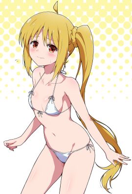 1girls absurd_res absurdres ahoge antenna_hair back-tie_bikini bare_armpits bare_arms bare_belly bare_chest bare_hands bare_hips bare_legs bare_midriff bare_navel bare_shoulders bare_skin bare_thighs bare_torso belly belly_button bikini bikini_bottom bikini_only bikini_top blonde-haired_female blonde_female blonde_hair blush blush_lines blushing_at_viewer blushing_female bocchi_the_rock! breasts cleavage collarbone dot_nose eggman_(ni_tamagoex) embarrassed embarrassed_female eyebrows_visible_through_hair female female_focus female_only fingernails fingers flat_belly flat_chest flat_chested groin half_naked high_resolution high_school_student highres ijichi_nijika legs light-skinned_female light_skin long_hair looking_at_viewer nail nail_polish naked navel nervous nervous_face nervous_female orange-eyed_female orange_eyes petite petite_body petite_breasts petite_female pink_fingernails pink_nail pink_nail_polish polka_dot_background ponytail pussy schoolgirl shoulders shy shy_expression side-tie_bikini side_ponytail sideboob simple_background skinny skinny_female skinny_waist slender_body slender_waist slim_female slim_waist small_breasts solo standing string_bikini sweat sweatdrop swimsuit swimwear teenage_female teenager thick_thighs thighs thin_waist upper_body v-line white_background white_bikini white_bikini_bottom white_bikini_only white_bikini_top white_string_bikini white_swimsuit white_swimwear yellow_background