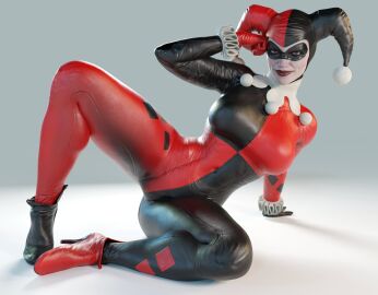 1girls 3d 3d_(artwork) batman:_arkham_knight batman_(series) big_breasts bodysuit breasts curvaceous curvy curvy_figure dc dc_comics female female_only harley_quinn harley_quinn_(classic) harley_quinn_(injustice) high_heels hourglass_figure injustice_2 large_breasts pose posing smitty34 solo solo_female thick_legs thick_thighs villain villainess