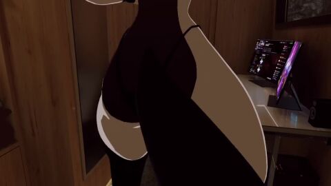 ass_focus femboy furry helluva_boss loona_(helluva_boss) shaking_ass tagme tail twerking video vrchat vrchat_avatar