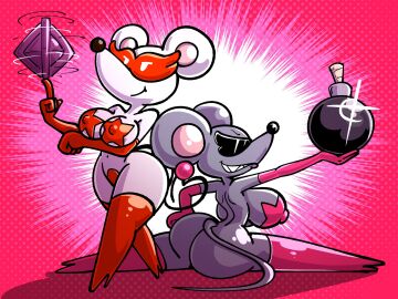 2024 2024s 2animals 2anthro 2girls anthro anthro_on_female anthro_only arched_back ass big_ass big_breasts big_butt bomb breasts bubble_ass bubble_butt covered_nipples covered_pussy earings earrings female female_only full_body grey_fur heart heart_shaped_tail long_nose long_snout long_tail maebari mario_(series) mask masked masked_female mouse mouse_girl mouse_humanoid mouse_tail mouser ms._mowz multiple_females multiple_girls nintendo paper_mario paper_mario:_the_thousand-year_door pink_background pink_gloves pink_latex pink_leggings pink_legwear pose posing pussy red_clothing red_gloves red_latex red_legwear round_ass round_butt sachasketchy shades sharp_teeth shine shiny shiny_skin simple_background splits standing sunglasses super_mario_bros._2 tail taunting thick white_fur