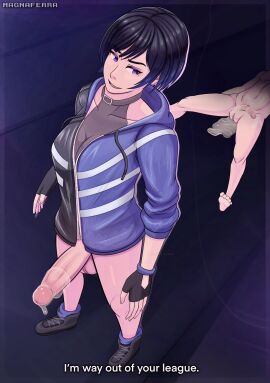 1boy 1futa after_anal after_sex ass big_penis bottomless clothed clothing cum cum_in_ass cum_on_body cumshot defeated futa_focus futa_on_male futanari intersex light-skinned_futa light-skinned_male light_skin magna_ferra male on_back partial_male partially_clothed penis reina_mishima solo_focus source_request tekken tekken_8 thick_thighs