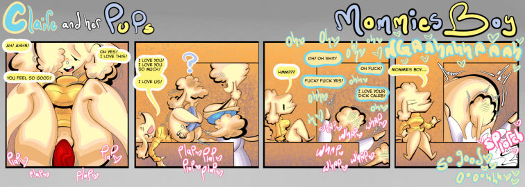 anthro big_breasts bodily_fluids bootlegjones breasts brother_(lore) brother_and_sister_(lore) caleb_(bootlegjones) canid canine canis caroline_(bootlegjones) claire_(bootlegjones) clothing comic comic_panel cum cum_inside daughter_(lore) dialogue domestic_dog female from_front_position genital_fluids genitals group hair incest_(lore) inflation lying male male/female mammal missionary_position mother_(lore) mother_and_child_(lore) mother_and_daughter_(lore) mother_and_son_(lore) on_back parent_(lore) parent_and_child_(lore) parent_and_daughter_(lore) parent_and_son_(lore) penetration penis plap_(sound) poodle pussy red_penis sex sibling_(lore) sister_(lore) size_difference son_(lore) thick_thighs trio vaginal_penetration