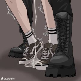 cum cum_drip gay male_only questionable shoes_on standing standing_sex yaoi