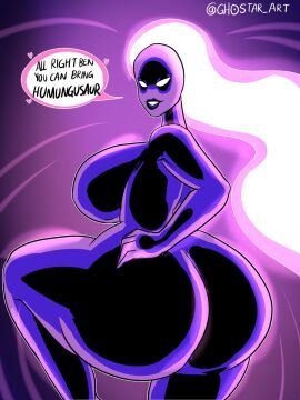 1girls alien_girl anodite ben_10 ben_10_alien_force ben_10_ultimate_alien big_breasts breasts cartoon_network female ghostar green_eyes gwen_tennyson gwen_tennyson_(alien_force) gwen_tennyson_(ultimate_alien) looking_at_viewer looking_back looking_pleasured purple_body thick_thighs warner warner_bros warner_bros._animation warner_brothers