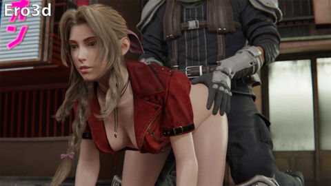 3d aerith_gainsborough doggy_style ero3d female final_fantasy final_fantasy_vii final_fantasy_vii_remake male male/female sex shinra_guard soldier uncensored