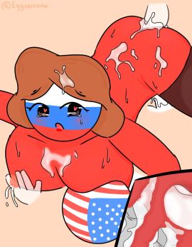 1girls 2boys age_difference anal anal_penetration anal_sex ass background big_breasts black_eyes blush blushing breasts brown_hair brown_stockings countryhumans countryhumans_girl cum_in_ass cum_in_intestines cum_in_pussy cum_in_uterus cum_on_ass cum_on_body cum_on_breasts cum_on_hair disembodied_penis double_penetration eggsername female grabbing_breasts heart-shaped_pupils lactation large_breasts looking_at_viewer male moaning moaning_in_pleasure mother_and_son naked naked_female older_female open_mouth penis pink_nipples pussy red_skin russia_(countryhumans) serbia_(countryhumans) united_states_of_america_(countryhumans) unsettling uterus vaginal_penetration vaginal_sex x-ray younger_male