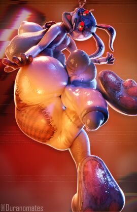 3d_(artwork) abstract_background absurd_res anthro ass balls bent_leg big_balls big_breasts big_butt bodily_fluids breasts buckteeth crooked_whiskers darkened_balls darkened_genitalia digital_media_(artwork) duranomates five_nights_at_freddy's five_nights_at_freddy's:_security_breach foreskin full-length_portrait genital_fluids genitals glans grey_glans gynomorph hi_res huge_balls huge_breasts huge_butt intersex lagomorph leporid looking_back mammal open_mouth open_smile partially_retracted_foreskin penis penis_tuck portrait precum pupils red_sclera saggy_balls scottgames slit_pupils smile solo steel_wool_studios stitch_(sewing) teeth thick_thighs vanny_(fnaf) watermark whiskers white_penis