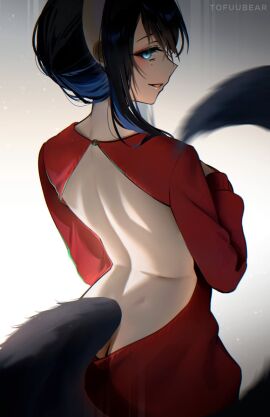 1girls animal_ears animal_tail bare_back female female_focus female_only original reiko_(tofuubear) spy_x_family tagme tofuubear yor_briar yor_forger