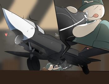 2boys anon anonymous_male black_body blue_outfit blurred_background blurry_background blush blush_lines both_hands_on_cock close-up cum cum_on_face cum_on_penis cumming_from_masturbation duo from_below gay grey_body heart inanimate inanimate_animate inanimate_object landing_gear larger_male male male/male masturbating_other masturbation mechanic moaning naughtyfey oc panting penis plane precum robot silly_face size_difference smaller_male stroking_penis suitcase sweat sweatdrop sweating tentacle_penis tongue tongue_out unusual_anatomy unusual_genitalia yaoi