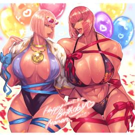 2d 2girls busty capcom female female_focus female_only hourglass_figure manon_legrand marisa_rossetti pink_hair red_hair street_fighter street_fighter_6 wide_hips zmnjo1440