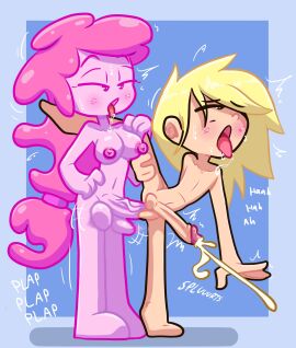 adventure_time ahe_gao anal balls big_breasts blightstar blonde_hair blush breasts candy_humanoid cumming_from_anal_sex cumming_while_penetrated drooling eyes_rolling_back finn_the_human futa_on_male futanari hair_over_one_eye half-closed_eyes human intersex large_breasts long_hair male male_ahegao moaning motion_blur older_futa penis pink_body pink_hair plap ponytail princess_bubblegum smooth_balls smooth_penis standing standing_on_one_leg tagme tongue tongue_out veiny_penis vertical_splits younger_male