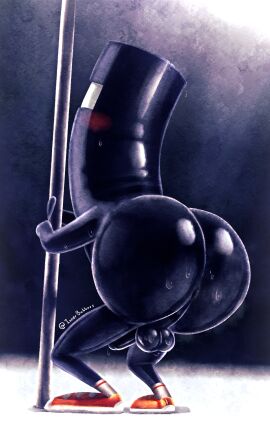 absurd_res anus ass backsack balls ballsack big_ass big_butt bit.trip black_body blush bodily_fluids bubble_ass bubble_butt clothing commandervideo dancing digital_drawing_(artwork) digital_media_(artwork) erection footwear footwear_only gay genital_fluids genitals glistening glistening_body hi_res huge_ass huge_butt humanoid_genitalia humanoid_penis innerbubbers latex latex_clothing latex_skinsuit male mostly_nude mouthless musk musk_clouds musky_butt non-human non-human_only nude penis perineum pole pole_dancing precum presenting presenting_anus presenting_hindquarters rear_view shoes shoes_only signature simple_background skinsuit socks solo stripper_pole sweat sweaty_ass sweaty_balls sweaty_butt sweaty_genitalia tight_clothing toony watermark