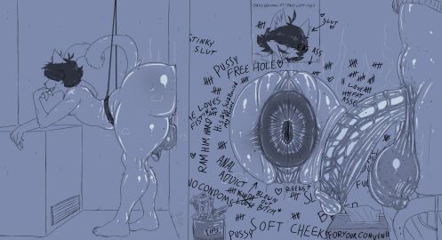 anthro anus ass balls bending bent_over big_anus big_balls body_hair bottomwear bottomwear_down clothed clothing confined container domestic_cat donation duo felid feline felis femboy freckled_butt freckled_face freckles gaping gaping_anus genitals glistening glistening_balls glistening_body glistening_butt glistening_genitalia glistening_penis glory_hole graffiti graffiti_on_wall hairy hairy_balls hi_res huge_anus huge_balls hyper hyper_anus hyper_balls hyper_genitalia insult jar kittykuscell leaning leaning_forward loose_anus loose_orifice male male/male mammal money musk musk_clouds musky_balls musky_butt musky_penis nude pants pants_down partially_clothed penis photo presenting presenting_anus presenting_hindquarters punishment saggy_balls sketch stuck suspension tally_marks teeth tip_jar tissue tissue_box tongue tongue_out toothy_grin undressing vascular_penis vein veiny_penis vent wrinkled_balls wrinkly_balls