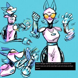 1:1 1boy 1girls 2024 5_fingers absurd_res anthro armwear balls belt blue_balls blue_glans blue_penis blush blush_lines bodily_fluids clothed clothed_anthro clothed_female clothing currentlytr_ash deltarune deltarune_chapter_2 disembodied_penis dress duo elbow_gloves empty_eyes english_text erection felid feline female female_anthro female_focus fingers floating_hands fox funny genital_fluids genitals glans glovejob gloves hair handwear hi_res humanoid_genitalia humanoid_penis machine male male/female mammal multicolored_body penile penis precum prick_ears robot robot_anthro sequence sex silly silly_face simple_background snout solo solo_focus tasque_manager_(deltarune) teal_background teal_belt teal_body teal_clothing teal_ears teal_gloves teal_hair teal_handwear text two-tone_body undertale_(series) white_body white_clothing white_dress white_text wide_eyed yellow_eyes