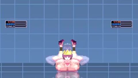 1girl1futa 2025 animated ass black_eyes blowjob brown_hair chep crown doggy_style female futa_on_female futadom futanari gameplay_mechanics kabuki_klash leg_bracelet lowres m.u.g.e.n mating_press mostly_nude_female mp4 naked_footwear pixel_art ponytail pussy quiet_sound selfcest sound sprite sprite_edit tengai_makyou top_only vaginal_penetration video yagumo