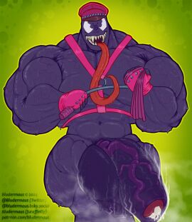 1boy 2024 balls biceps big_balls big_penis bludermaus bodily_fluids clothing dripping genital_fluids genitals gloves handwear harness hat headgear headwear huge_balls huge_cock humanoid hyper hyper_balls hyper_genitalia hyper_penis leather leather_clothing leather_gloves leather_handwear leather_harness leather_hat leather_headgear leather_headwear long_tongue looking_at_viewer male male_only marvel marvel_comics muscles muscular muscular_male musk musk_clouds musk_fetish musky_balls musky_cock pecs penis pink_clothing precum precum_drip saliva solo spider-man_(series) sweat sweaty_genitalia symbiote thick_penis tongue vein veiny_muscles veiny_penis venom_(marvel) whip yaoi